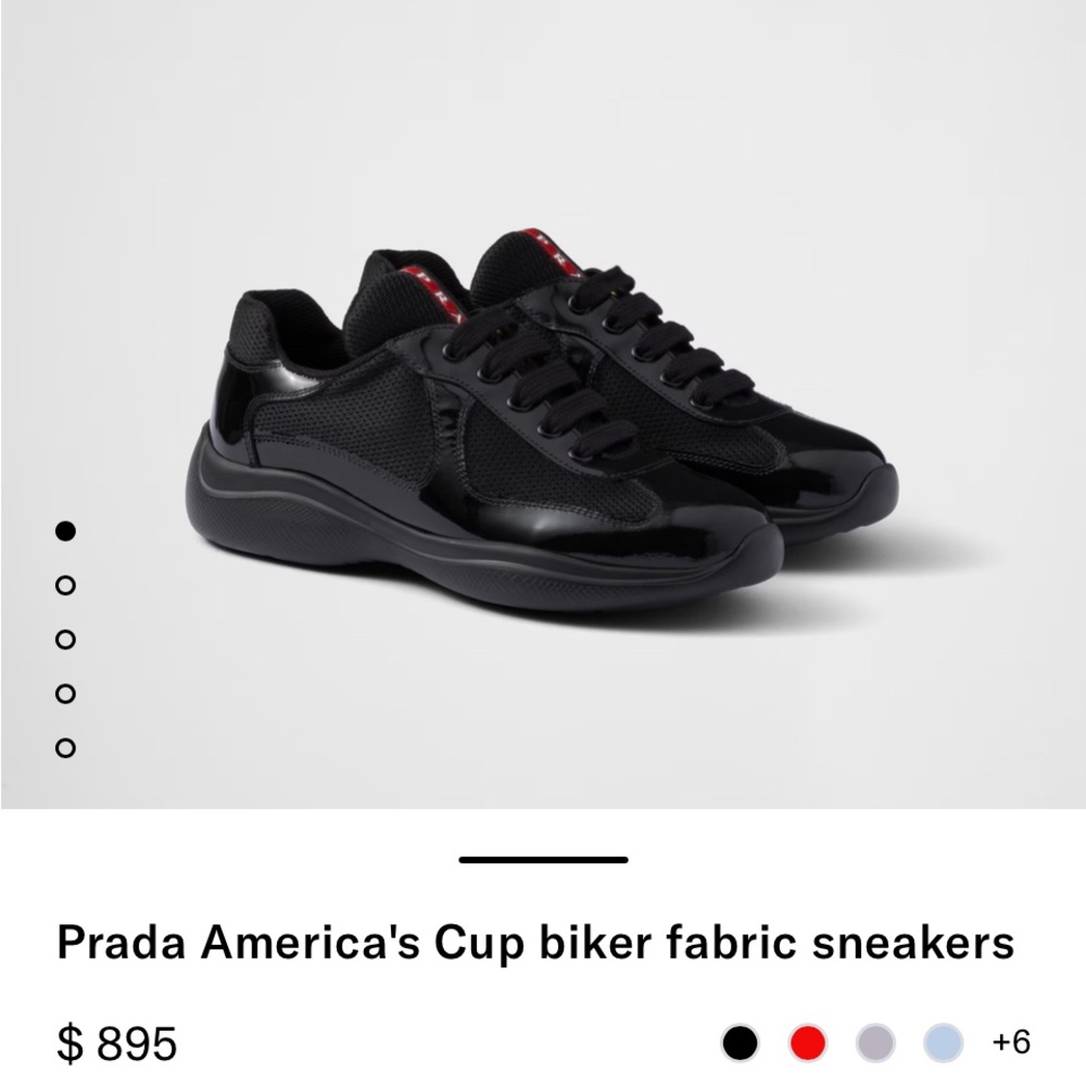 Prada Black Sneakers with Red Detail